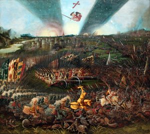 Nagy Károly győzelme az avarok felett Regensburg közelében alkotó: Albrecht Altdorfer