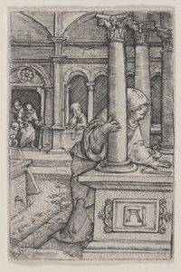 A Szűz Jézust keresi a templomban alkotó: Albrecht Altdorfer