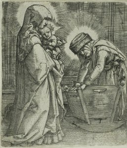 A Szűz és a Gyermek Szent Annával a bölcsőben alkotó: Albrecht Altdorfer