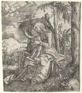 A Szűz egy tájban alkotó: Albrecht Altdorfer