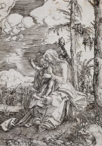 Szűz Mária a gyermekkel tájban alkotó: Albrecht Altdorfer