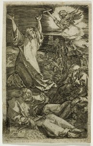 Agónia a kertben, a Vésett passióból alkotó: Albrecht Dürer