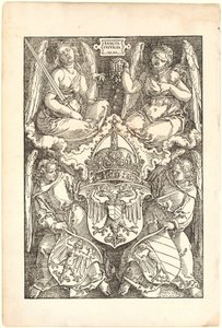 Allegória a Birodalom és Nürnberg város címereivel alkotó: Albrecht Dürer