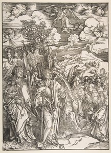 Angyalok visszatartják a négy szelet.n.d. alkotó: Albrecht Dürer