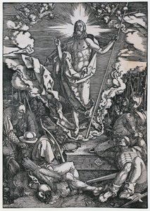 Krisztus feltámadása, a „Nagy Passió” sorozat 12. lapja alkotó: Albrecht Dürer