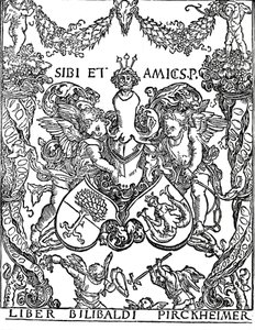Willibald Pirkheimer könyvtáblája, c1502-1503, 1906 alkotó: Albrecht Dürer