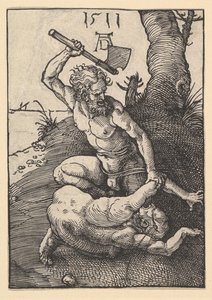 Káin megöli Ábelt, 1511. alkotó: Albrecht Dürer