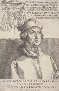 Brandenburgi Albrecht kisbíboros, 1519. alkotó: Albrecht Dürer