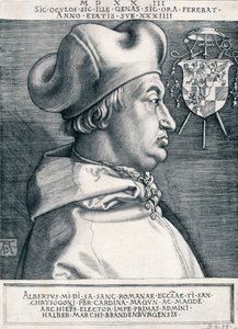 Brandenburgi Albrecht bíboros A nagy bíboros, 1523 1906 alkotó: Albrecht Dürer