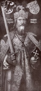 Charlemagne, illusztráció A. R. Hope Moncrieff „Romance and Legend of Chivalry” című művéből alkotó: Albrecht Dürer