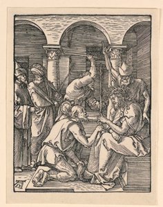 A tövisekkel koronázott Krisztus, A kis szenvedély sorozatból alkotó: Albrecht Dürer
