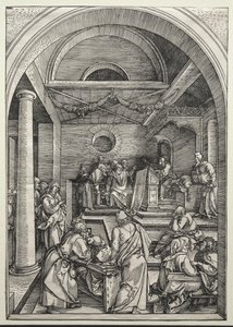 Krisztus vitatkozik az orvosokkal alkotó: Albrecht Dürer