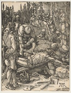 A keresztre szegezett Krisztus, A kis szenvedésből, kb. 1509. alkotó: Albrecht Dürer