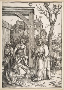 Krisztus búcsút vesz anyjától, A Szűz életéből, kb. 1504. alkotó: Albrecht Dürer
