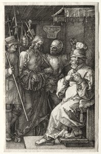 Krisztus Kajafás előtt alkotó: Albrecht Dürer