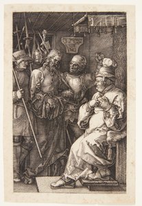 Krisztus Kajafás előtt alkotó: Albrecht Dürer