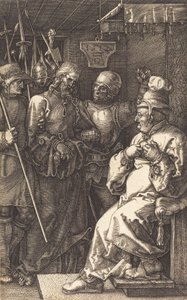 Krisztus Kajafás előtt, 1512. alkotó: Albrecht Dürer