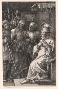Krisztus Kajafás előtt, A metszett passióból alkotó: Albrecht Dürer
