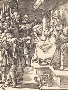 Krisztus Kajafás előtt, valószínűleg c. 15091510. alkotó: Albrecht Dürer