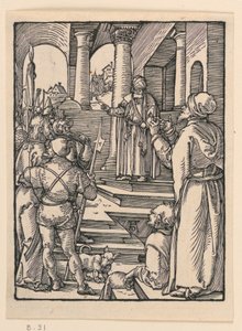 Krisztus Pilátus előtt, A kis szenvedély sorozatból alkotó: Albrecht Dürer
