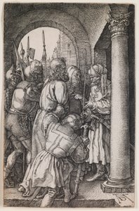 Krisztus Pilátus előtt, a „Bevésett szenvedély” sorozatból alkotó: Albrecht Dürer