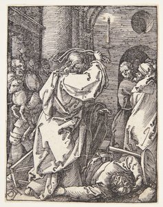 Krisztus kiűzi a pénzkölcsönzőket a templomból alkotó: Albrecht Dürer