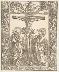Krisztus a kereszten Szűz és Szent János között, 1516. alkotó: Albrecht Dürer