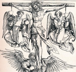 Krisztus a kereszten három angyallal, 1523-1525 1906 alkotó: Albrecht Dürer