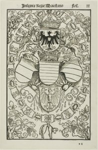 Maximilian I. mint a rómaiak királyának címere alkotó: Albrecht Dürer