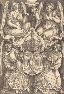 A Német Birodalom és Nürnberg város címere, 1521. alkotó: Albrecht Dürer