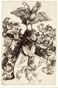 címer oroszlánnal és kakassal alkotó: Albrecht Dürer