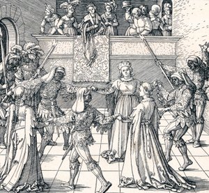 Fáklyafényes tánc, Augsburg, 1516, 1906 alkotó: Albrecht Dürer