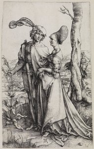 A szerelmespár és a halál (A séta) alkotó: Albrecht Dürer