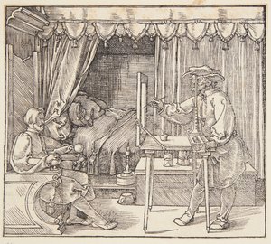 Rajzoló portrét rajzol alkotó: Albrecht Dürer