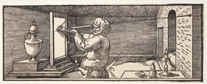 Vázát rajzoló rajzoló alkotó: Albrecht Dürer