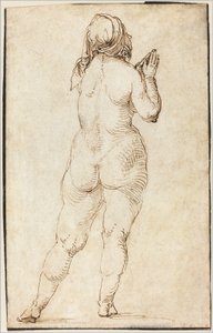 Női meztelenül imádkozik alkotó: Albrecht Dürer