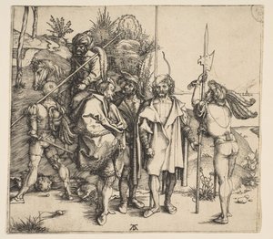 Öt gyalogos és egy lovas török, kb. 1495. alkotó: Albrecht Dürer