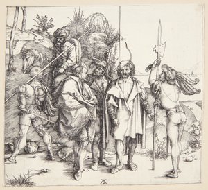 Öt lansquenet és egy keleti lóháton alkotó: Albrecht Dürer
