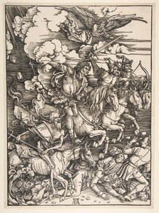 Az Apokalipszis négy lovasa, kb. 14971498. alkotó: Albrecht Dürer