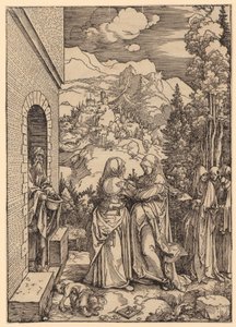 Meglátogatás, a „Mária élete” című sorozat 9. lapja alkotó: Albrecht Dürer
