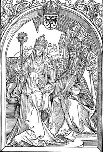 Hrotsvitha bemutatja könyvét I. Ottó császárnak, 1501 1906 alkotó: Albrecht Dürer