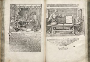 Illusztráció az emberi arányokról szóló négy könyvből, 1528 alkotó: Albrecht Dürer