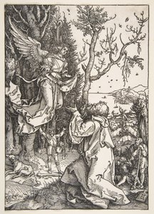 Joachim és az angyal, A Szűz életéből, kb. 1504. alkotó: Albrecht Dürer