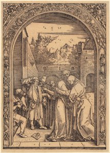 Joachim és Anna az Aranykapu alatt, a „Mária élete” sorozat 4. lapja alkotó: Albrecht Dürer