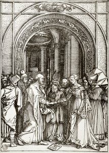 A Szűz élete: A Szűz házassága (Bartsch 82) alkotó: Albrecht Dürer