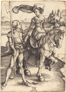 Hölgy lóháton és a Lansquenet alkotó: Albrecht Dürer