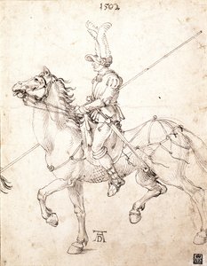 Lancer lóháton, 1502 alkotó: Albrecht Dürer