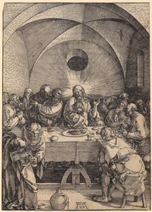 Az utolsó vacsora, a „A nagy passió” című sorozat 2. lapja alkotó: Albrecht Dürer
