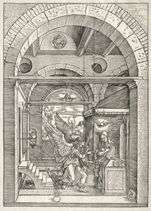 A Szűz élete: Angyali üdvözlet alkotó: Albrecht Dürer