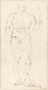 Férfi akt tükröt tartva [recto] alkotó: Albrecht Dürer